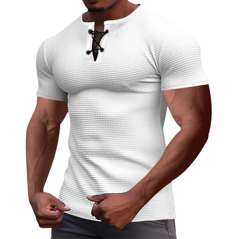 Camiseta henley deportiva transpirable para hombre
