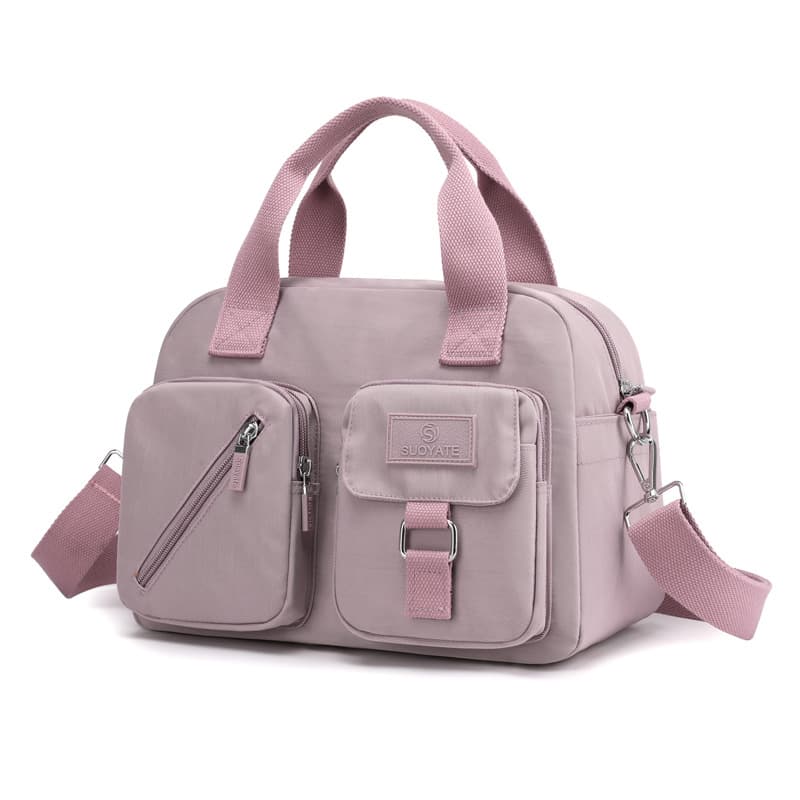 Bolsa cruzada portátil de nylon con compartimientos