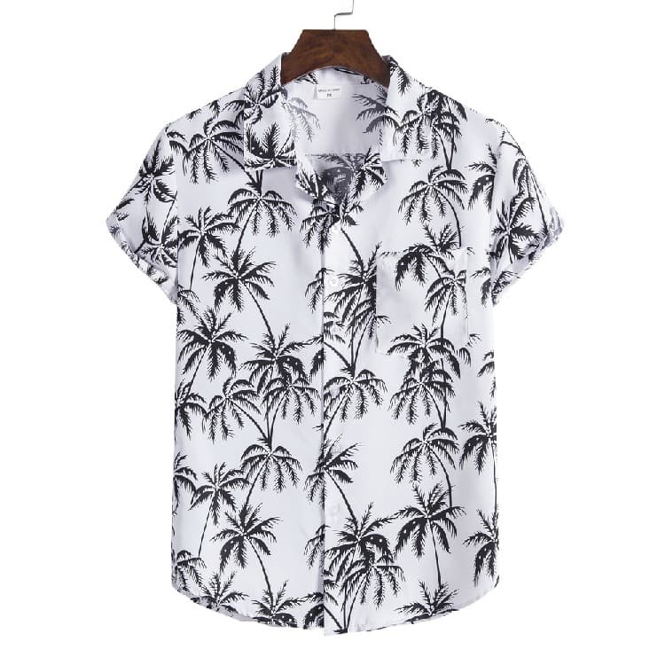 Camisa hawaiana de hombre con estampado floral y corte oversize