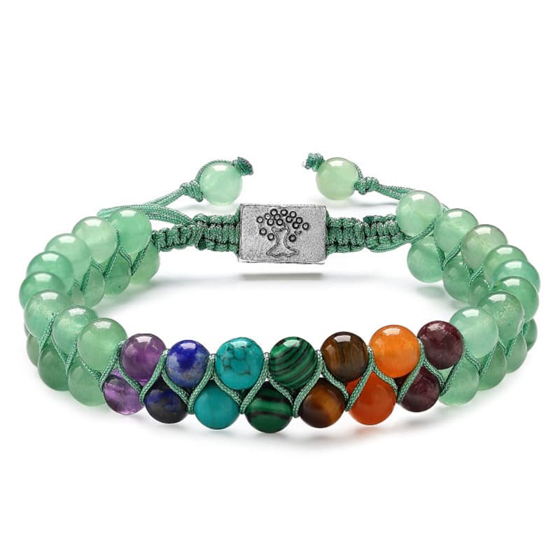 Pulsera de chakra con piedras naturales doble capa yoga