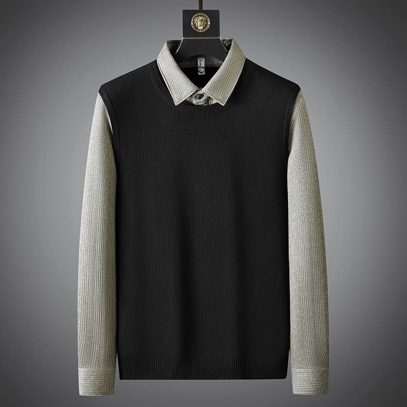 Suéter grueso de dos piezas para hombre en invierno