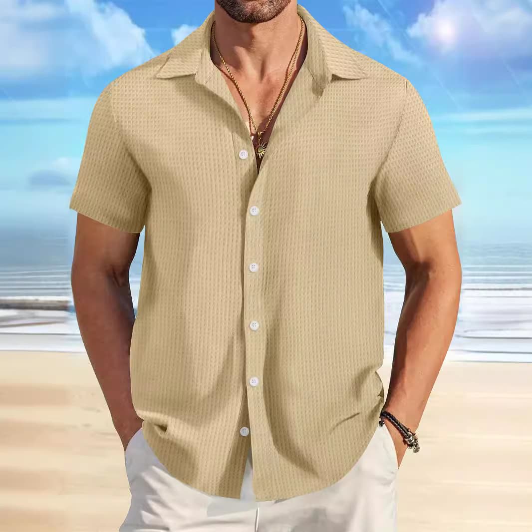 Camisa a cuadros slim fit con mangas cortas