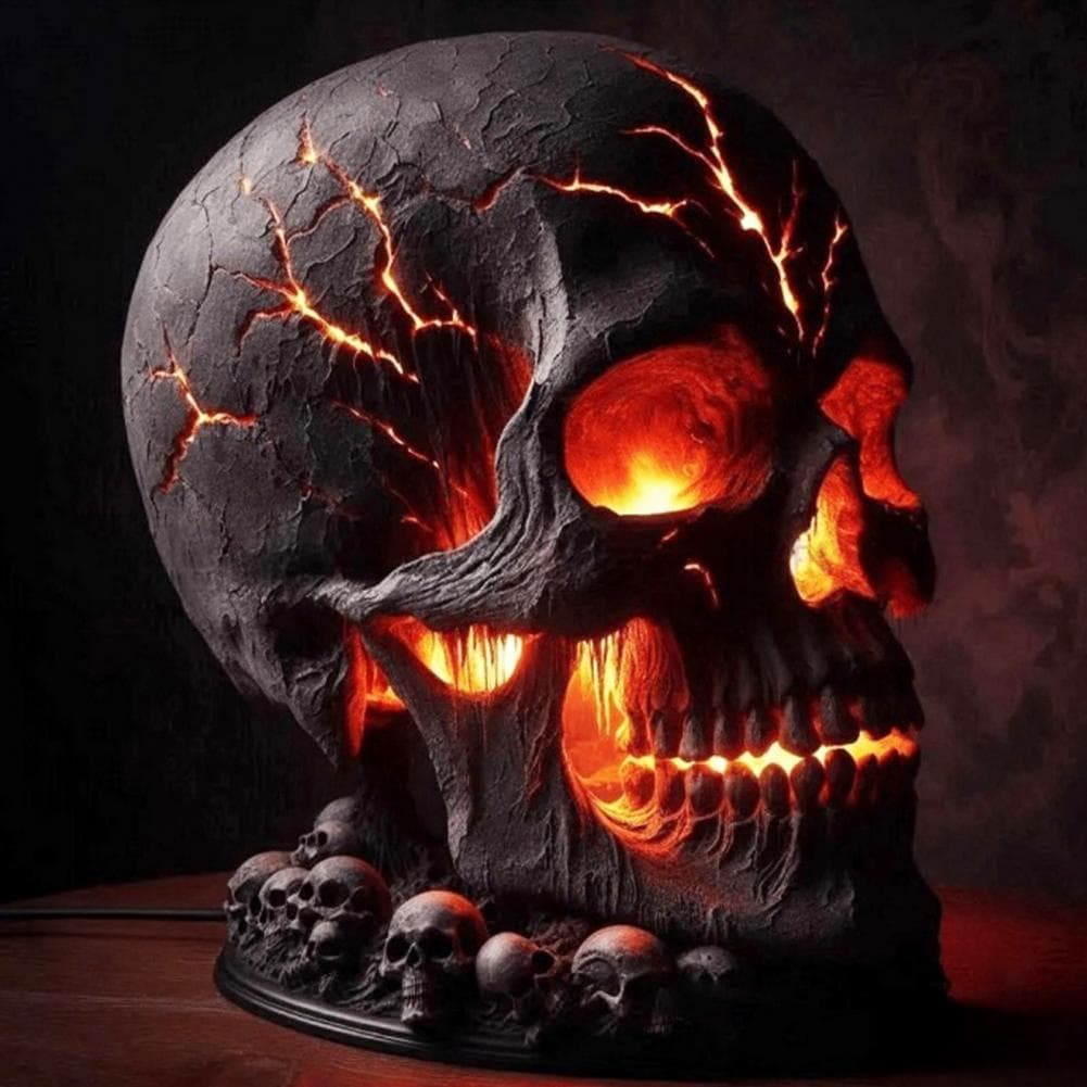 Lámpara calavera Halloween con luz LED espectral