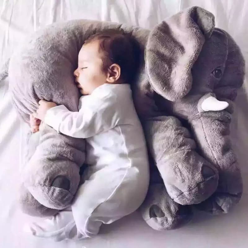 Almohada elefante de felpa suave para dormir bebés