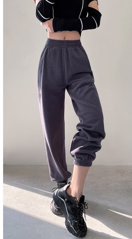 Pantalones de cintura alta con drapeado suelto ajustado