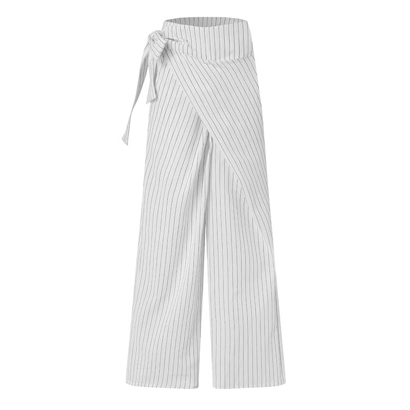 Pantalón rayas con cordones estilo otoño