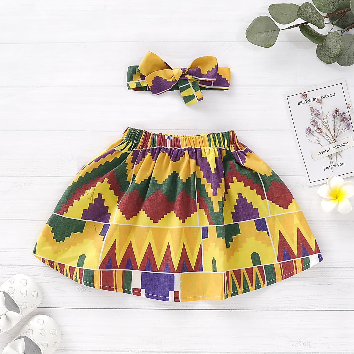 Falda infantil con estampado étnico