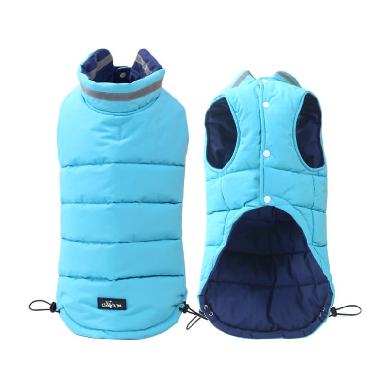 Chaqueta impermeable para mascota con banda reflectante doble