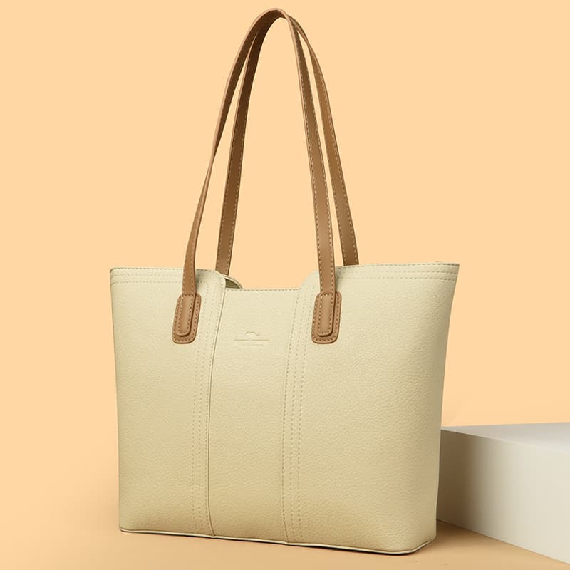 Bolsa de hombro de cuero genuino impermeable gran capacidad