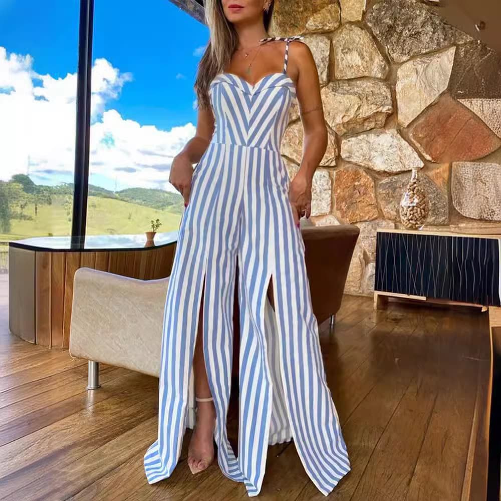 Jumpsuit verano mujer cordones rayas verticales