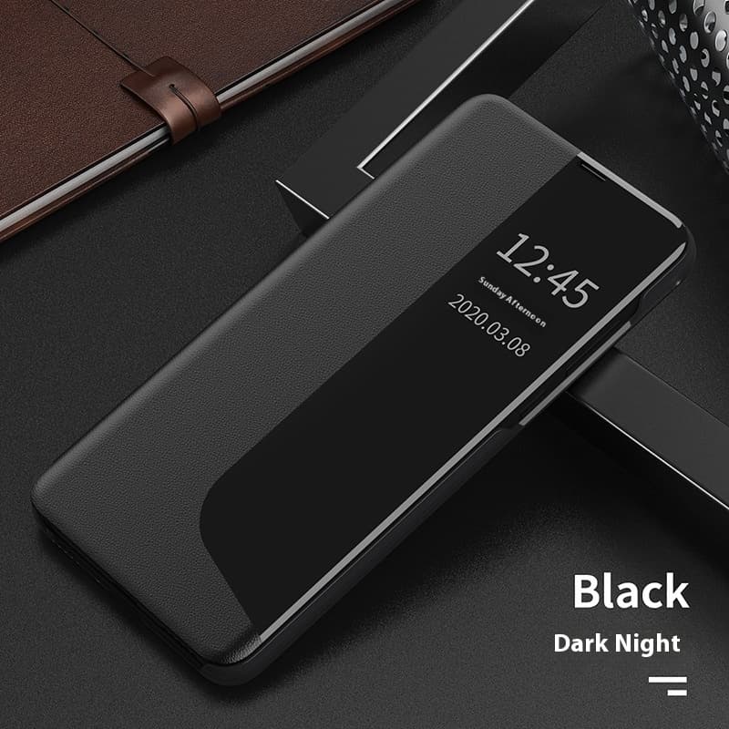 Funda con ventana lateral, imán y protección contra caídas