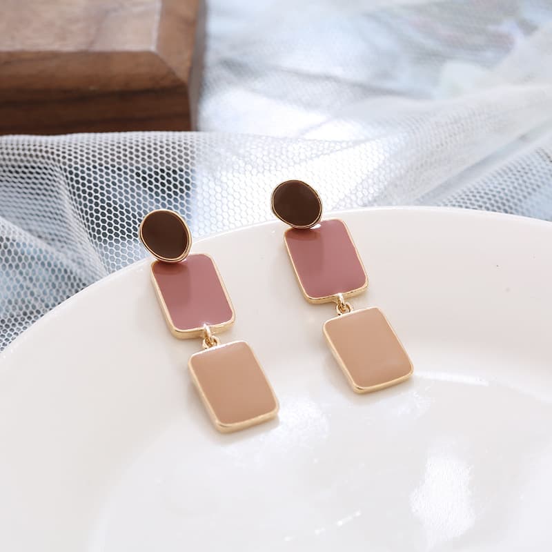 Aretes retro de pintura Morandi, diseño minimalista