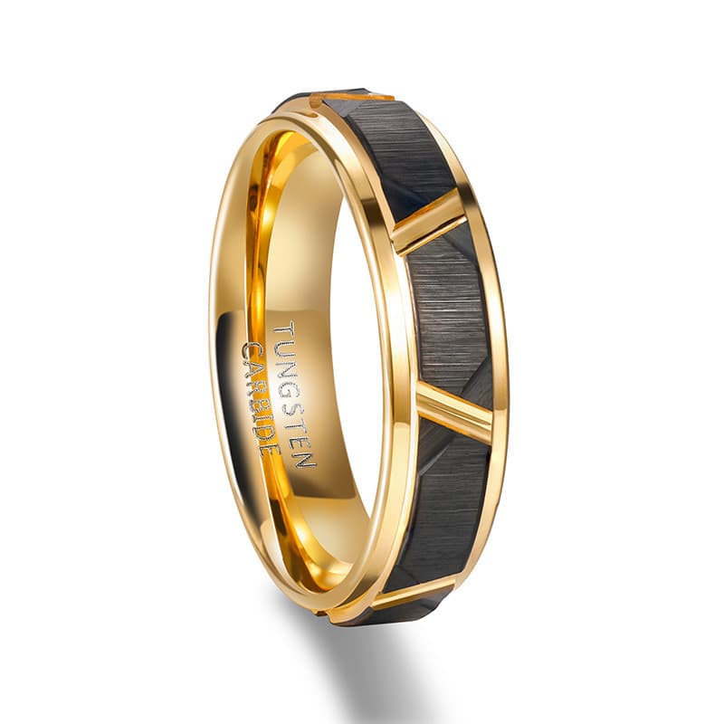 Anillo de tungsteno negro para hombre