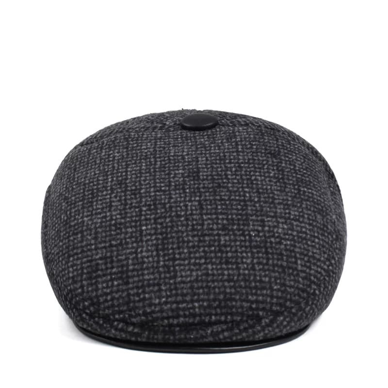 Gorra de cuadros con visera plana en lana