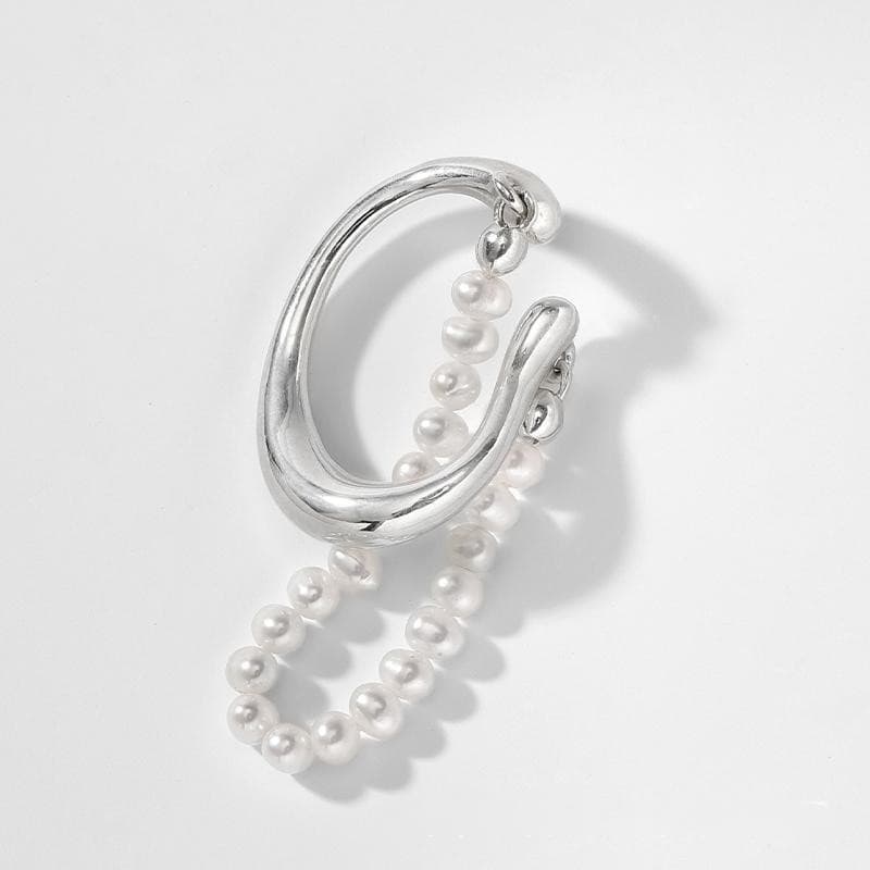 Aretes clip de perla sin piercing para mujer