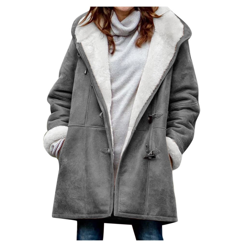 Abrigo de invierno con capucha para mujer