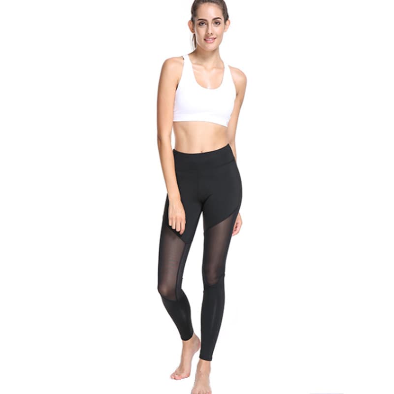 Pantalones entrenamiento mesh patchwork para mujer