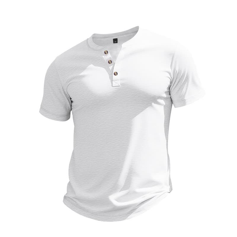 Playera Henley manga corta estilo retro