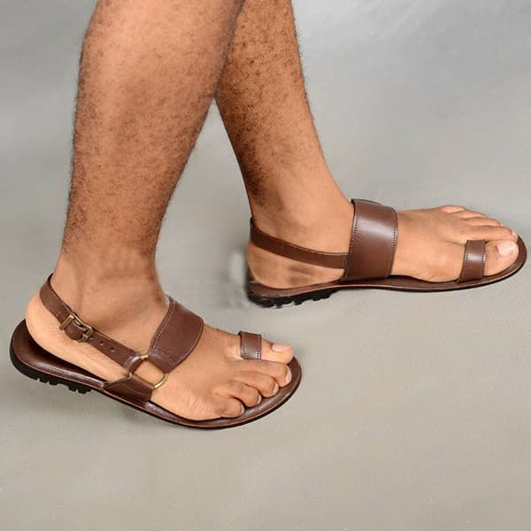 Sandalias casuales para hombre con punta cuadrada y suela plana