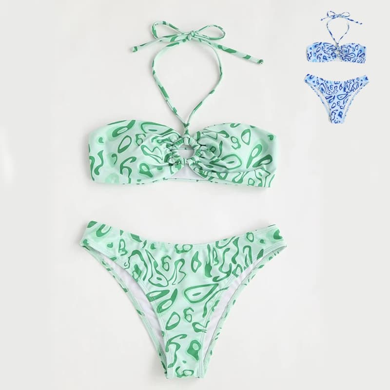 Bikini bandeau con abertura sexy