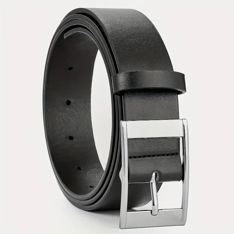 Cinturón unisex de piel con hebilla de pasador