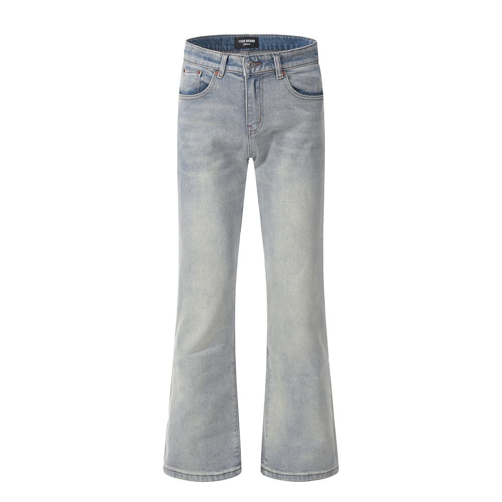 Pantalones de mezclilla bootcut con lavado casual para hombre