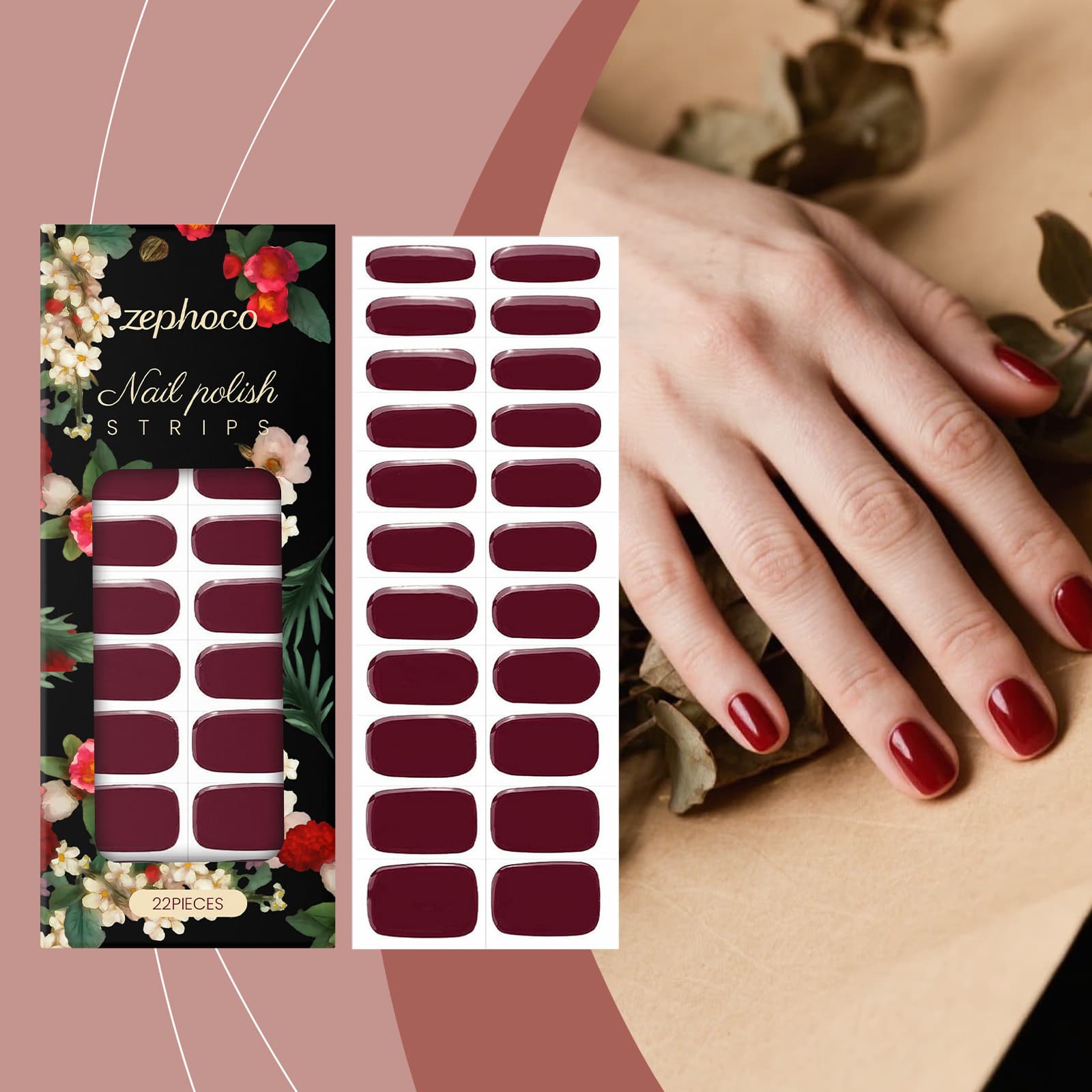 Adhesivos para uñas impermeables rojo