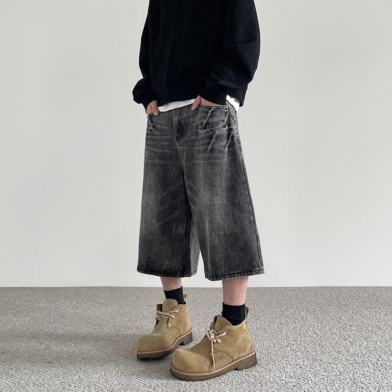 Shorts vaqueros vintage con efecto desgastado