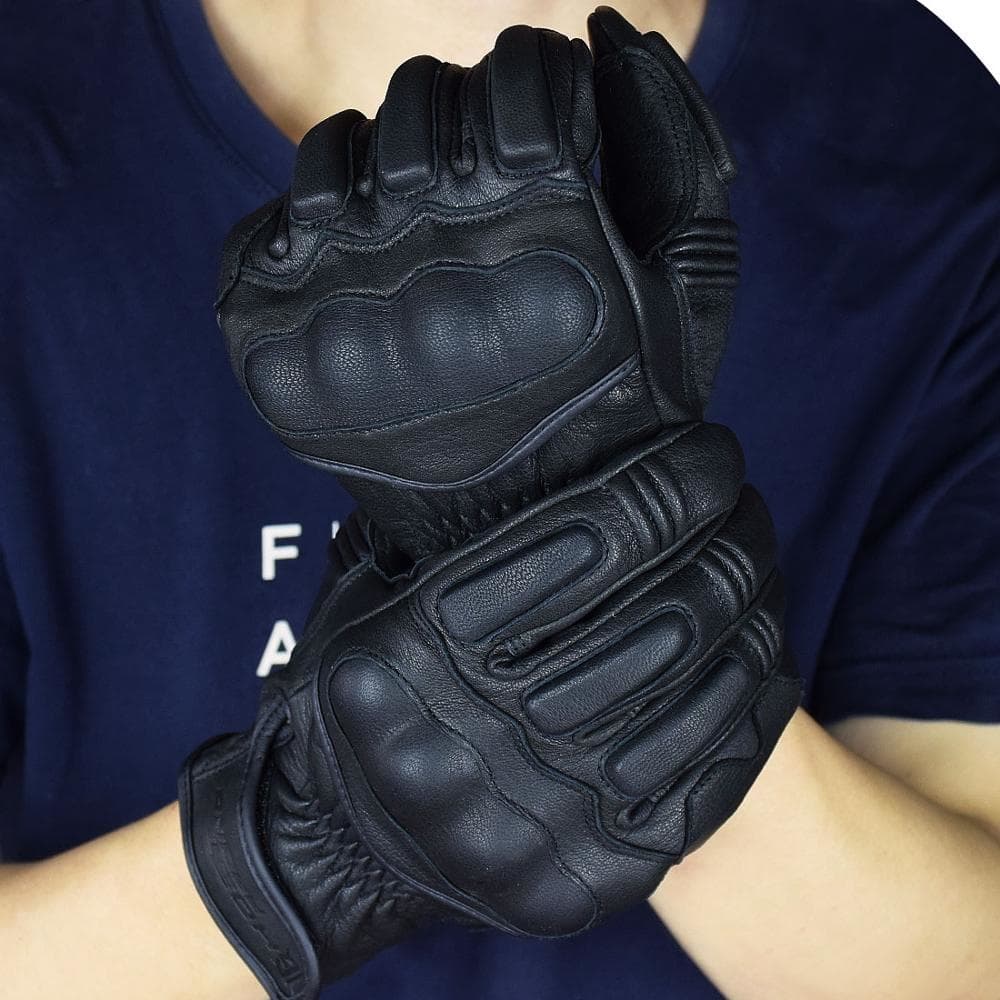 Guantes de motocicleta de cuero retro transpirables