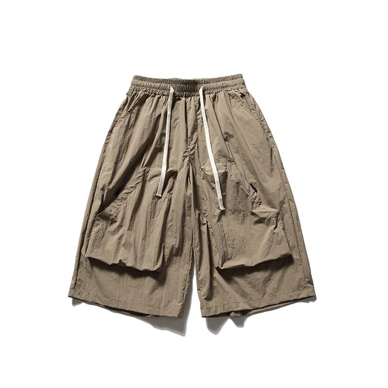 Shorts con grandes bolsillos, estilo japonés retro