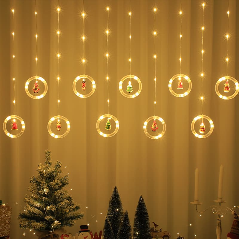 Cadena de luces navideña para cortinas
