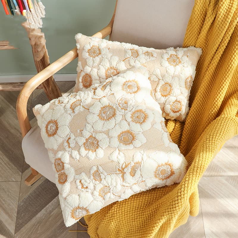 Funda de almohada vintage estilo francés con flores