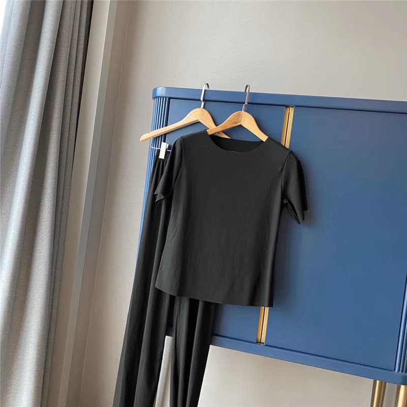 Pijama casual suave, conjunto de dos piezas para dormir