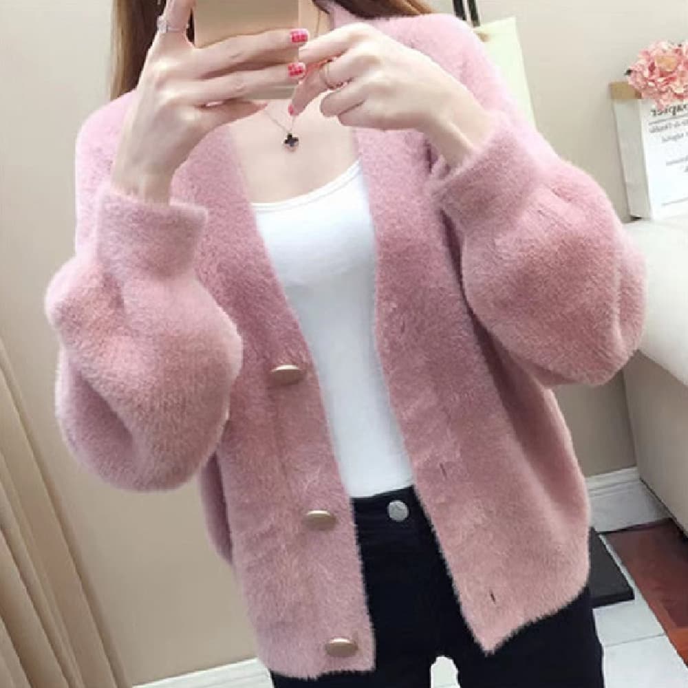 Prenda superior corta de punto holgada y fashionable