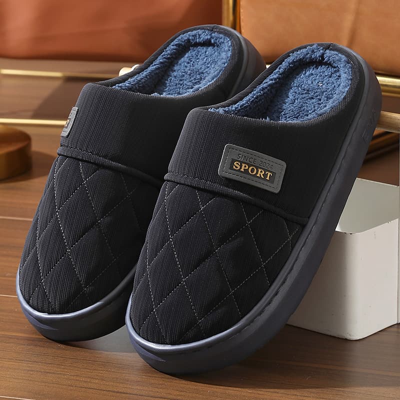 Pantuflas de invierno para hombre con pelús cálidas