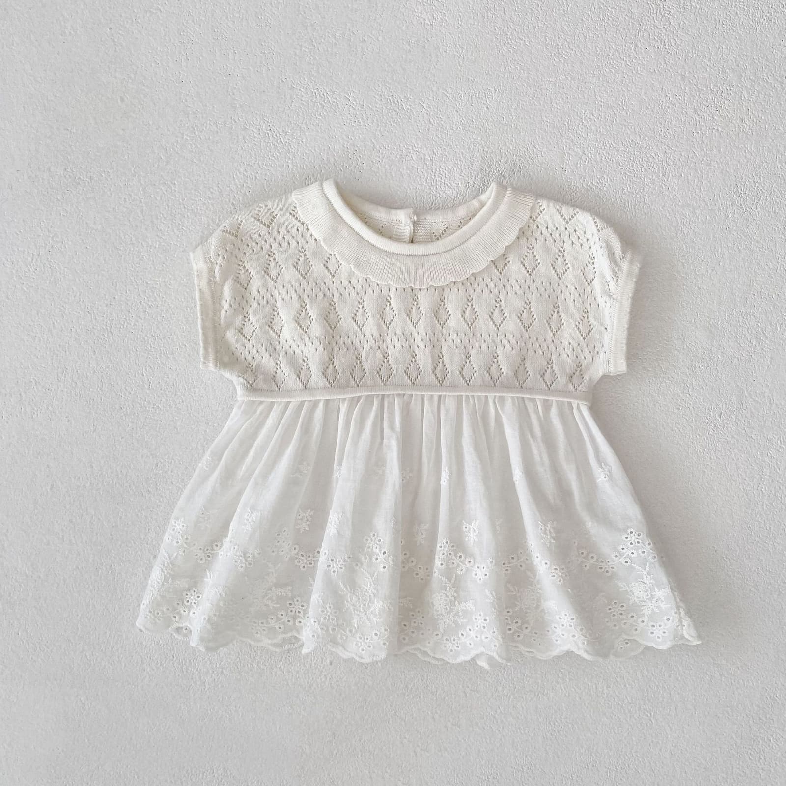 Blusa casual punto encaje sin mangas estilo amplio