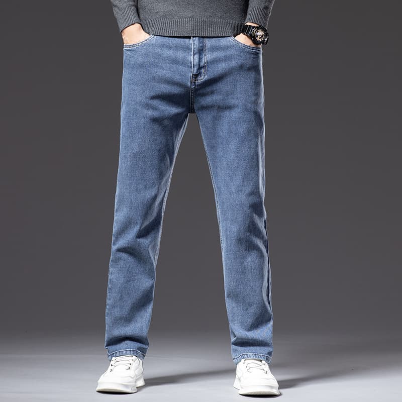 Pantalón casual hombre recto cintura media estilo clásico