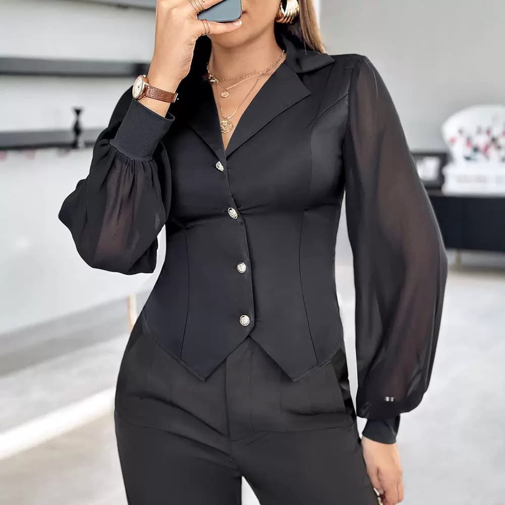 Top de patchwork y malla estilo europeo y americano