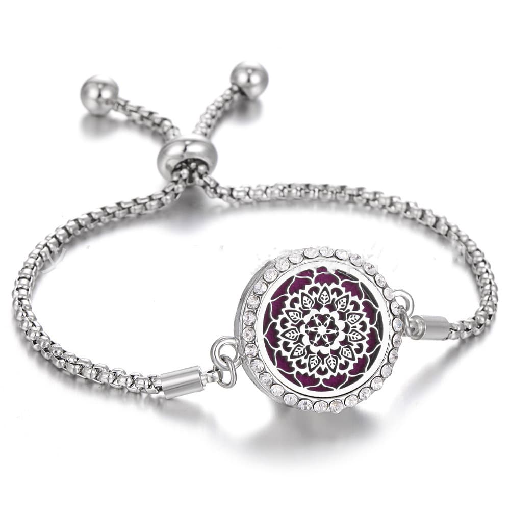 Pulsera aromaterápica hueca ajustable de aleación