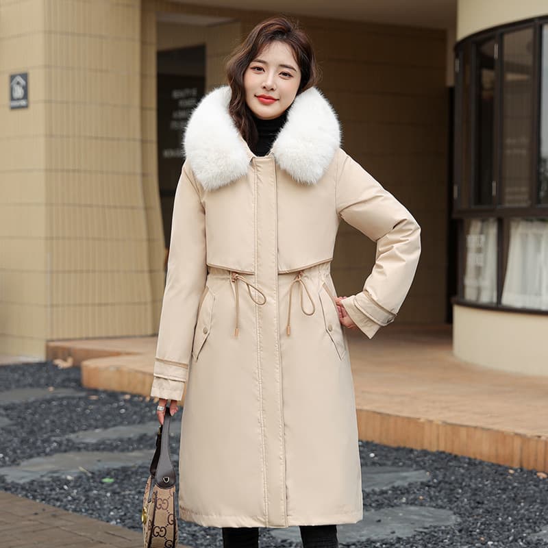 Abrigo acolchado largo talla grande para invierno