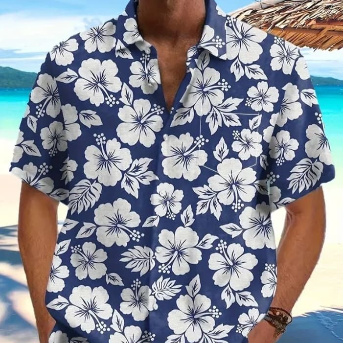 Camisa casual hawaiana de manga corta