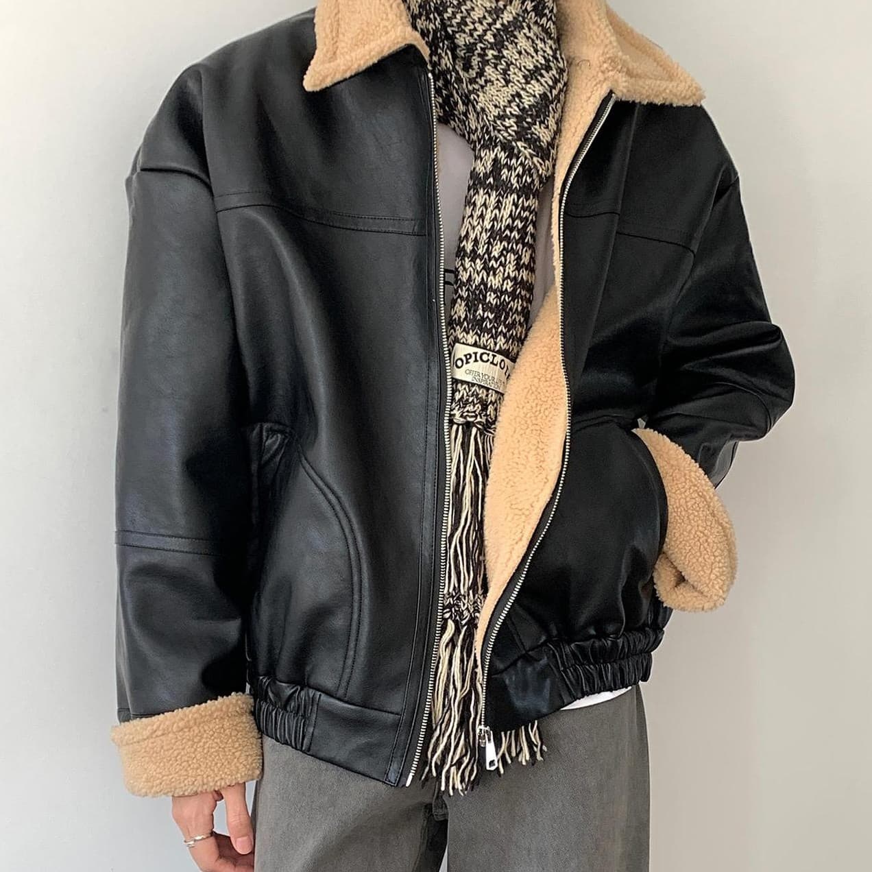Abrigo casual suelto para hombre con forro polar