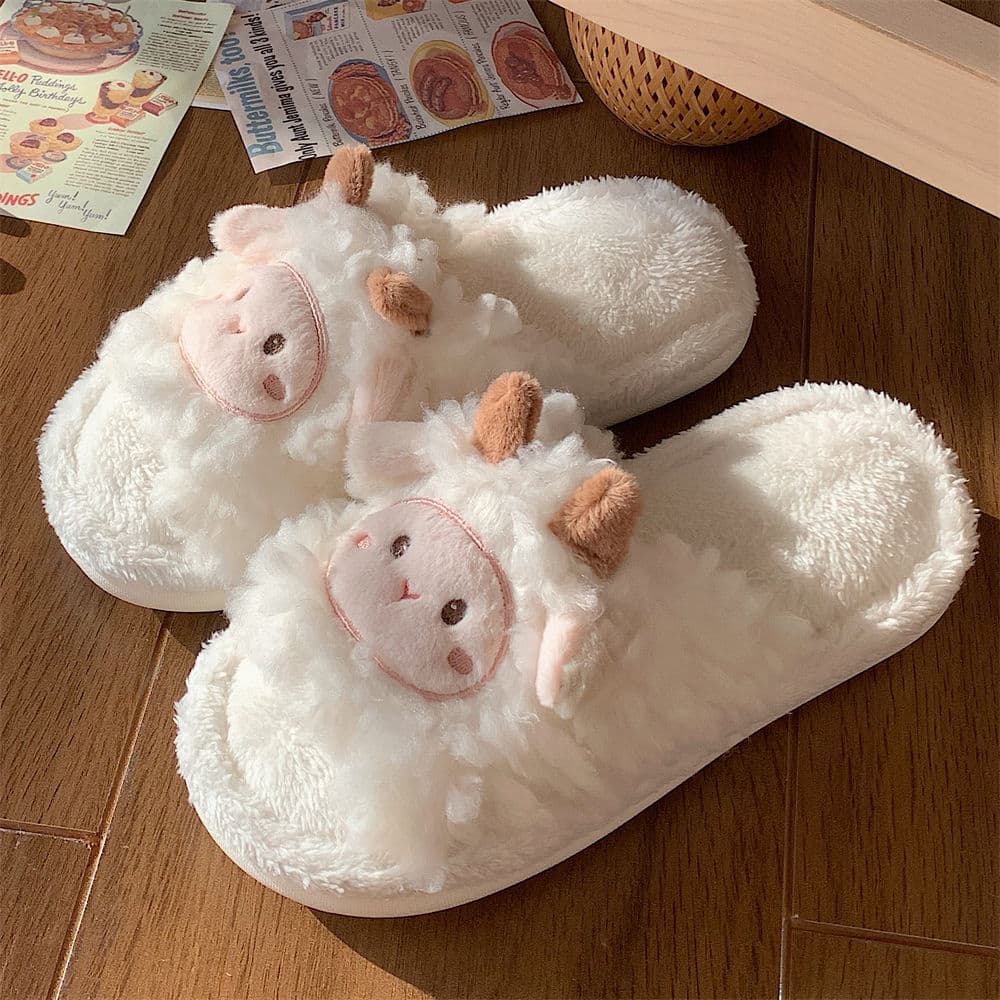 Zapatillas cálidas de felpa con diseño adorable
