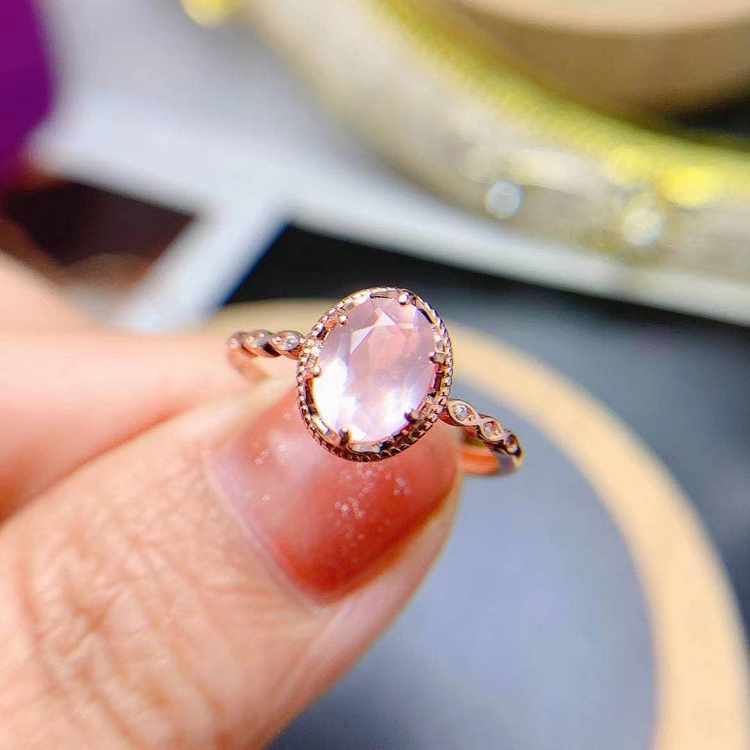 Anillo y colgante de plata 925 con piedra de color