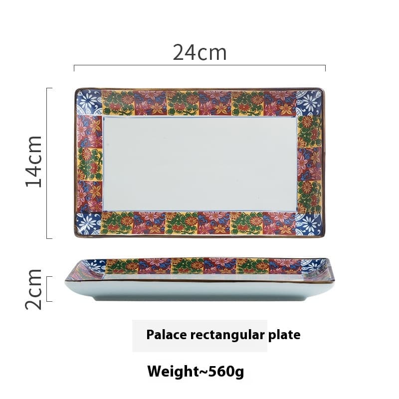 Plato cuadrado porcelana floral vintage moderno