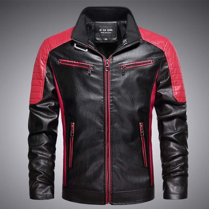 Chaqueta de cuero PU estilo locomotora