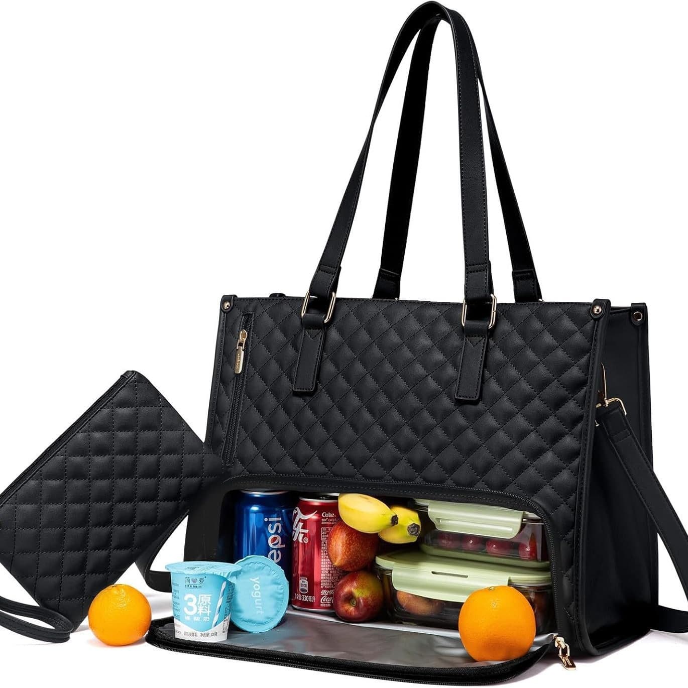 Bolsa térmica 2 en 1 acolchada con cartera