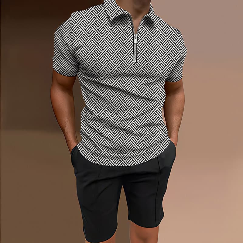 Conjunto casual de sudadera estampada y shorts