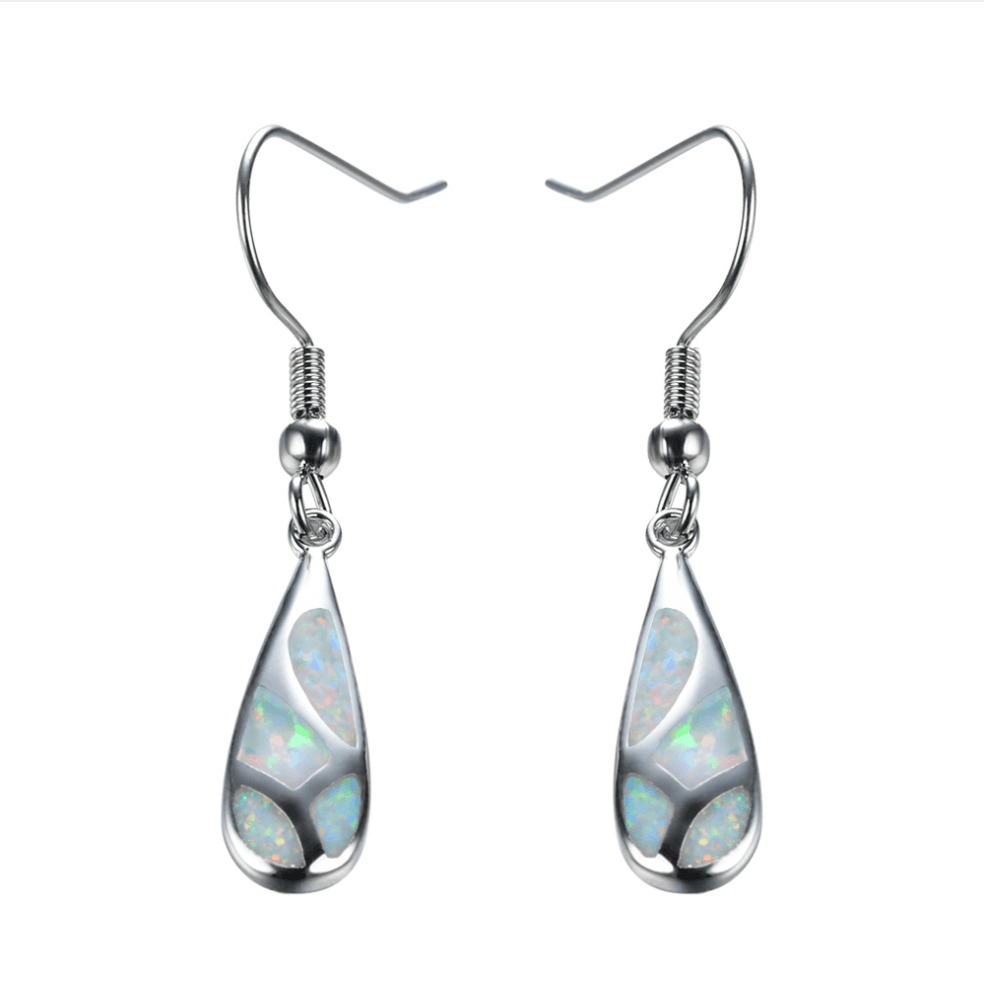 Aretes colgantes de ópalo verde y azul