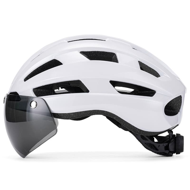 Casco de ciclismo con gafas magnéticas intercambiables